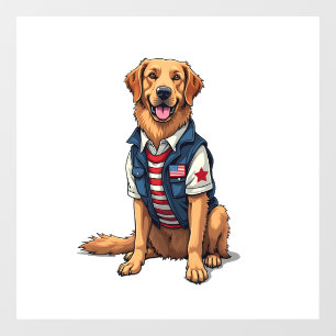 Patriotic Service Dog Golden Retriever Shirt 4