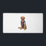 Patriotic Service Dog Golden Retriever Shirt 4 Desk Mat<br><div class="desc">Patriotic Service Dog Golden Retriever Shirt 4</div>