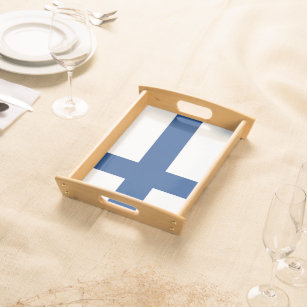 Patriotic serving tray with Flag of Finland