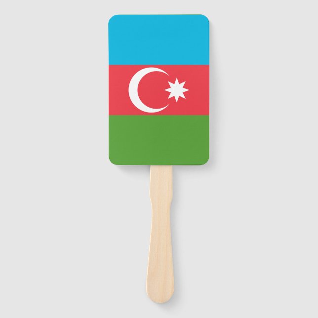 Patriotic set of hand fans with flag of Azerbaijan (Front)