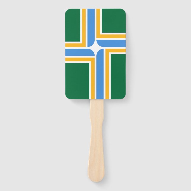 Patriotic set of hand fans with flag of Portland (Front)