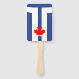 Patriotic set of hand fans with flag of Toronto
