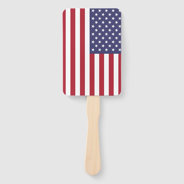 Patriotic set of hand fans with flag of USA (Front)