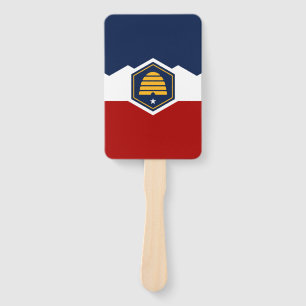 Patriotic set of hand fans with flag of Utah