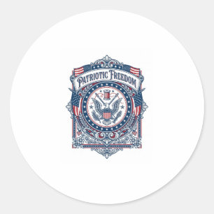Patriotic Sewing Circle Vector Graphic Tee Classic Round Sticker