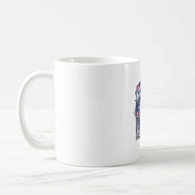 Patriotic Sewing Circle Vector Graphic Tee Coffee Mug (Left)