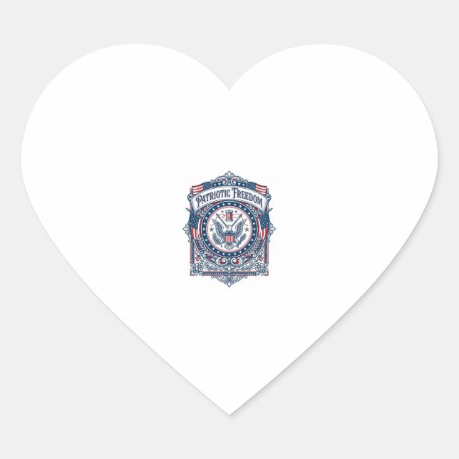 Patriotic Sewing Circle Vector Graphic Tee Heart Sticker (Front)