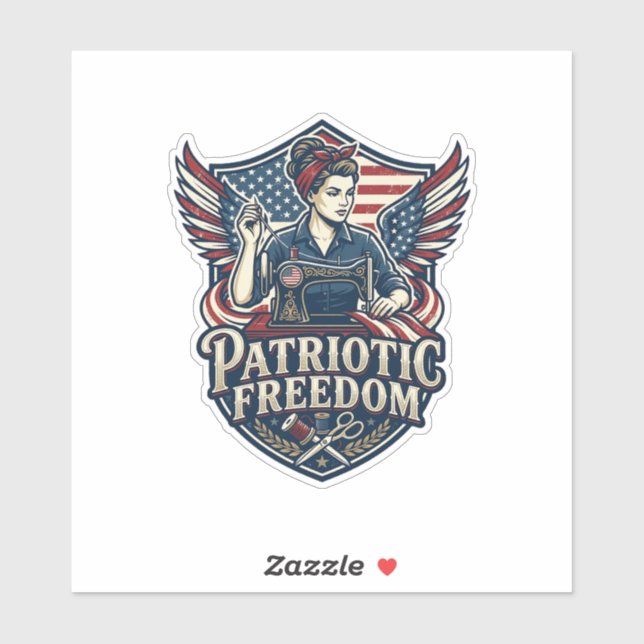 Patriotic Sewing Mum Vector Graphic Tee_1 (Sheet)