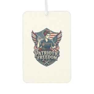 Patriotic Sewing Mum Vector Graphic Tee_1 Car Air Freshener