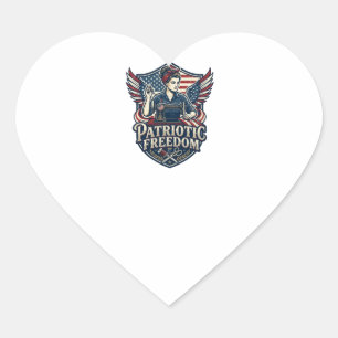 Patriotic Sewing Mum Vector Graphic Tee_1 Heart Sticker