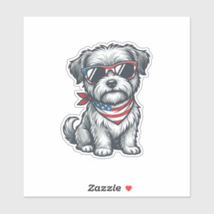 Patriotic Shaggy Dog Vintage Engraving Tank Top_1