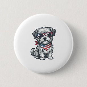 Patriotic Shaggy Dog Vintage Engraving Tank Top_1 6 Cm Round Badge