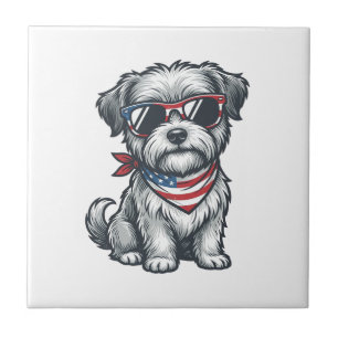 Patriotic Shaggy Dog Vintage Engraving Tank Top_1 Tile