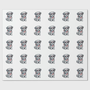 Patriotic Shaggy Dog Vintage Engraving Tank Top_1 Wrapping Paper