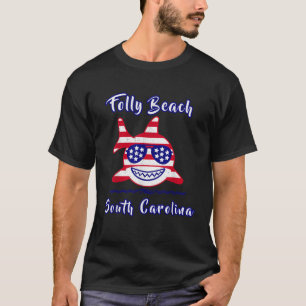 Patriotic Shark July 4th American Flag USA Folly B T-Shirt