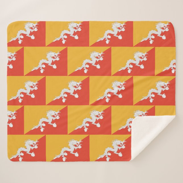 Patriotic Sherpa Blanket with Bhutan flag (Front (Horizontal))