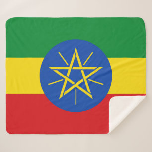 Patriotic Sherpa Blanket with Ethiopia flag