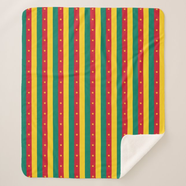 Patriotic Sherpa Blanket with flag of Cameroon (Front)