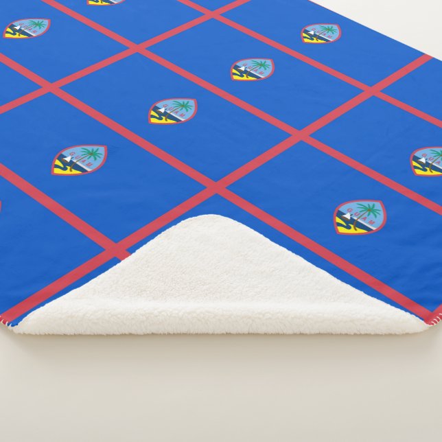 Patriotic Sherpa Blanket with flag of Guam (3/4)