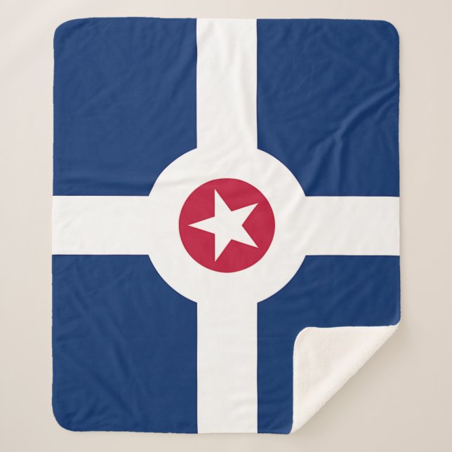 Patriotic Sherpa Blanket with flag of Indianapolis (Front)