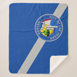 Patriotic Sherpa Blanket with flag of Las Vegas