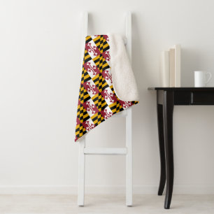 Patriotic Sherpa Blanket with flag of Maryland