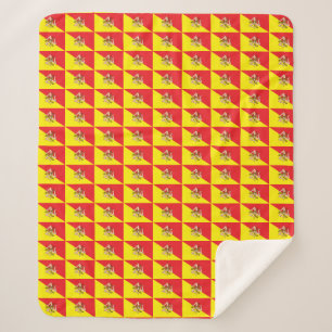 Patriotic Sherpa Blanket with flag of Sicily