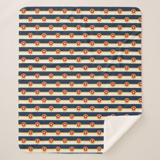 Patriotic Sherpa Blanket with flag of Tulsa City (Front)