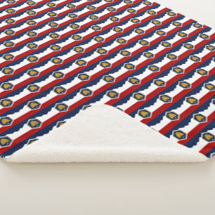 Patriotic Sherpa Blanket with flag of Utah, USA
