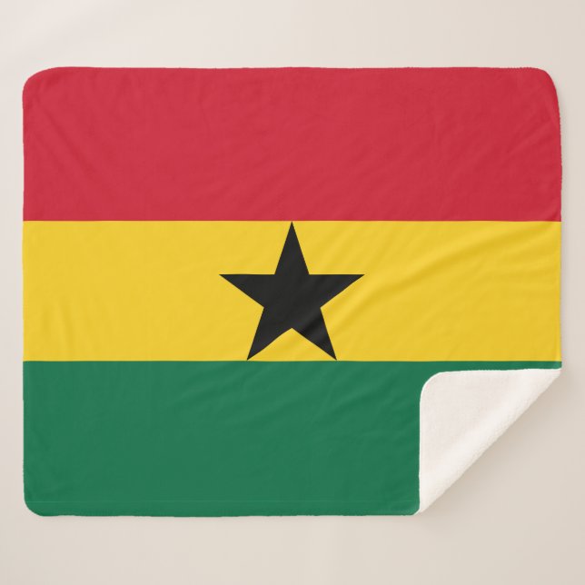 Patriotic Sherpa Blanket with Ghana flag (Front (Horizontal))