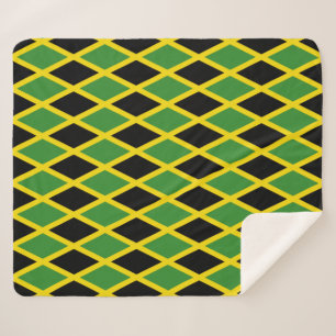Patriotic Sherpa Blanket with Jamaica flag