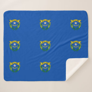 Patriotic Sherpa Blanket with Nevada flag