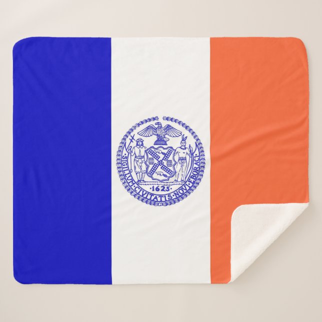 Patriotic Sherpa Blanket with New York City flag (Front (Horizontal))