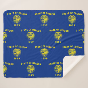 Patriotic Sherpa Blanket with Oregon flag