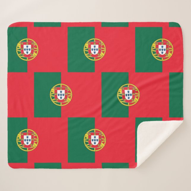 Patriotic Sherpa Blanket with Portugal flag (Front (Horizontal))