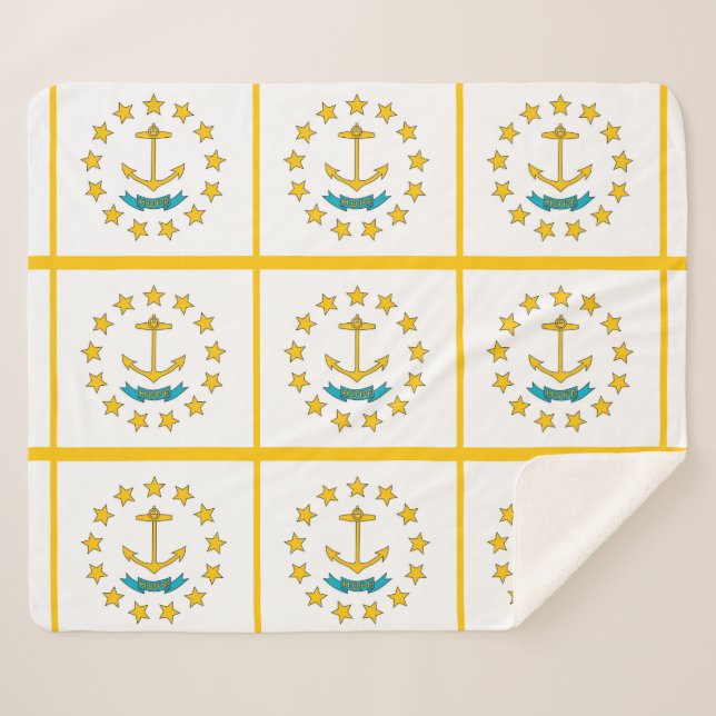 Patriotic Sherpa Blanket with Rhode Island flag (Front (Horizontal))