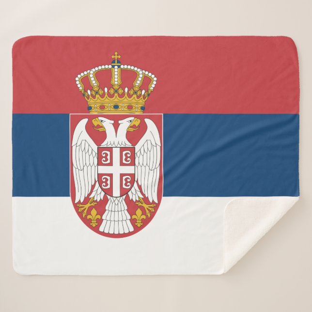 Patriotic Sherpa Blanket with Serbia flag (Front (Horizontal))