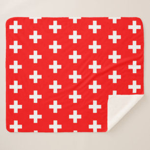 Patriotic Sherpa Blanket with Switzerland flag