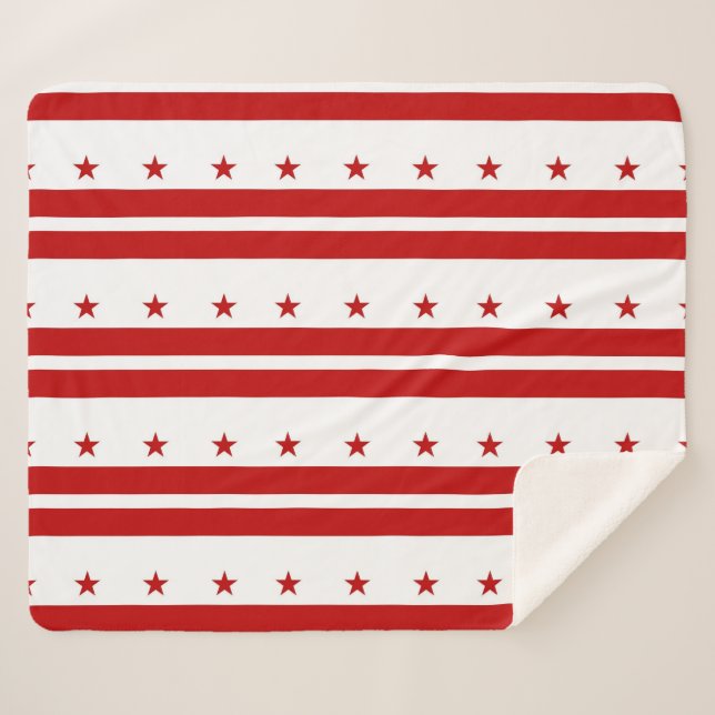 Patriotic Sherpa Blanket with Washington DC flag (Front (Horizontal))
