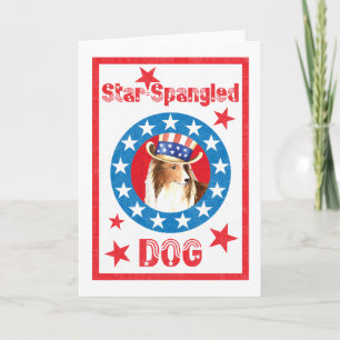 Patriotic Shetland Sheepdog Card
