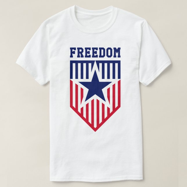  Patriotic Shield of Freedom Emblem T-Shirt (Design Front)
