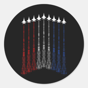 Patriotic Shirts For Men Jet 4th Of July Shirts Fo Classic Round Sticker