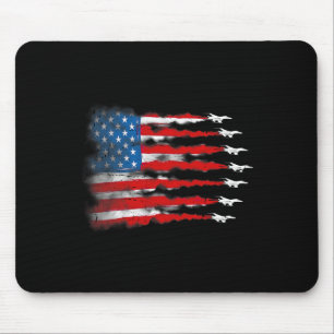 Patriotic Shirts Men Jet Red White Blue Usa Flag 4 Mouse Pad