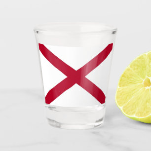 Patriotic shot glass with flag of Alabama, USA