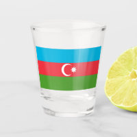 Patriotic shot glass with flag of Azerbaijan