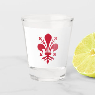 Patriotic shot glass with flag of Florence, Italy