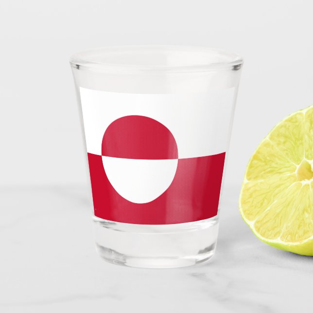 Patriotic shot glass with flag of Greenland (Front)
