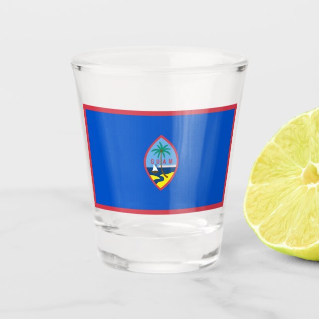 Patriotic shot glass with flag of Guam (Front)