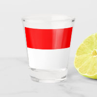 Patriotic shot glass with flag of Indonesia