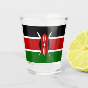 Patriotic shot glass with flag of Kenya